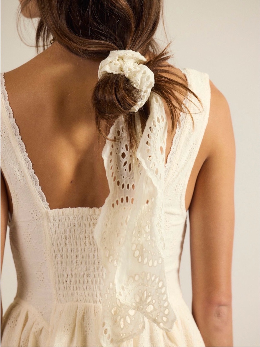 Free People Ponytail Scrunchie Scarf in Ivory - New With Tags!